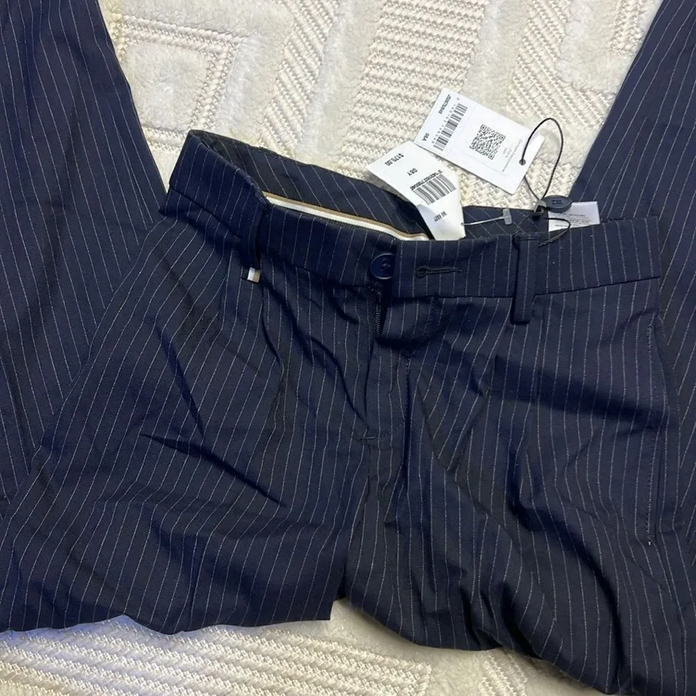 BOSS - Pinstripe Dress Pants - Navy
